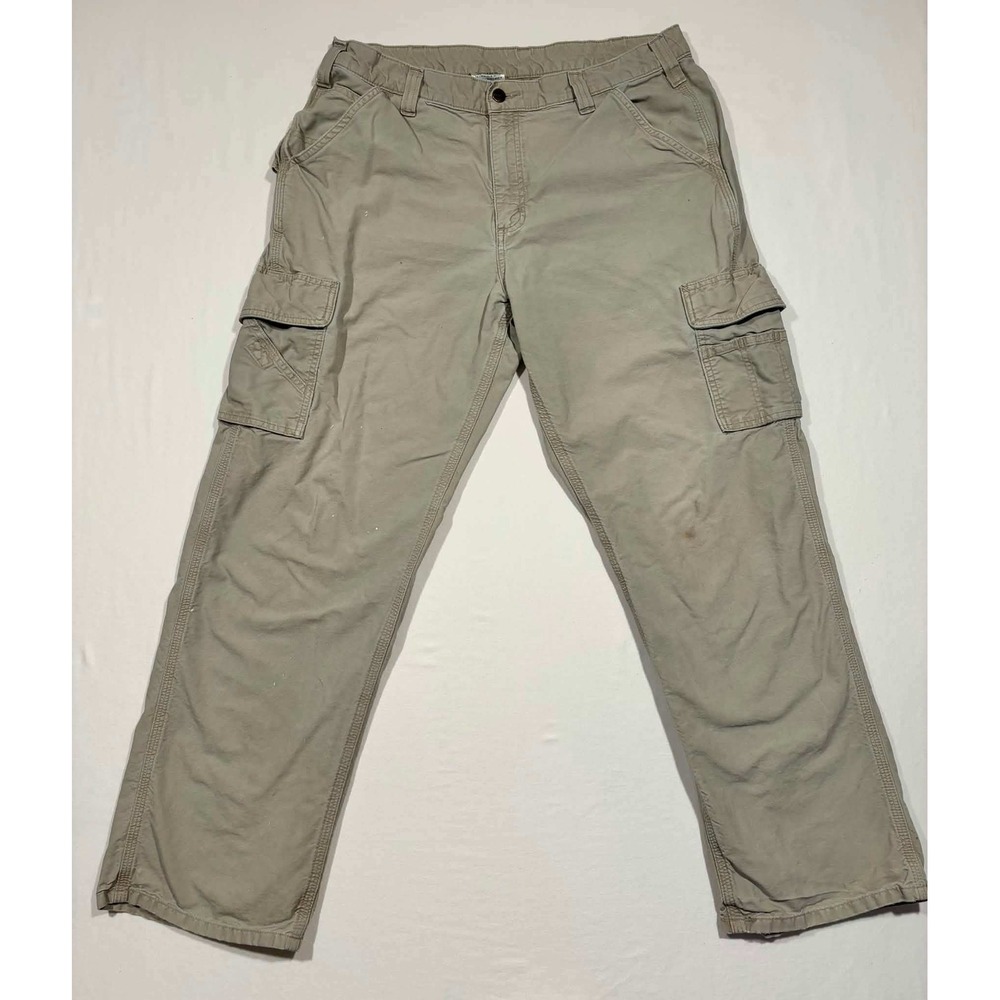 Carhartt B280 TAN Mens Cargo Pants 36x32 Khaki Cotton Original Dungaree Fit